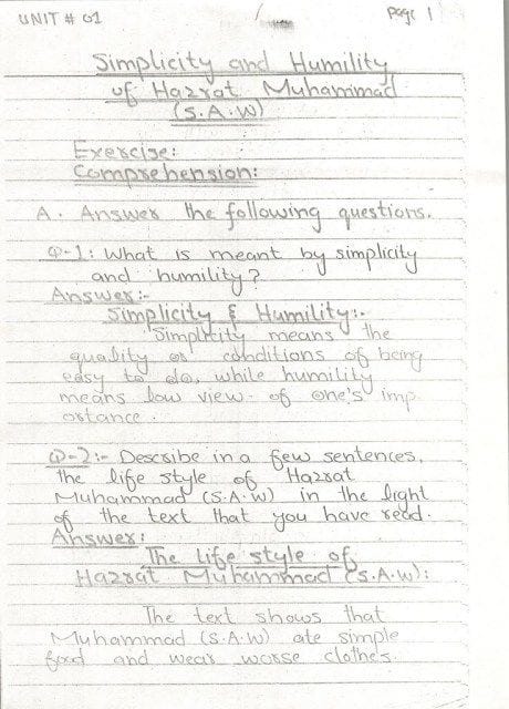 English Notes 10 th Page 01