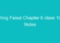 King Faisal Chapter 6 class 10 Notes